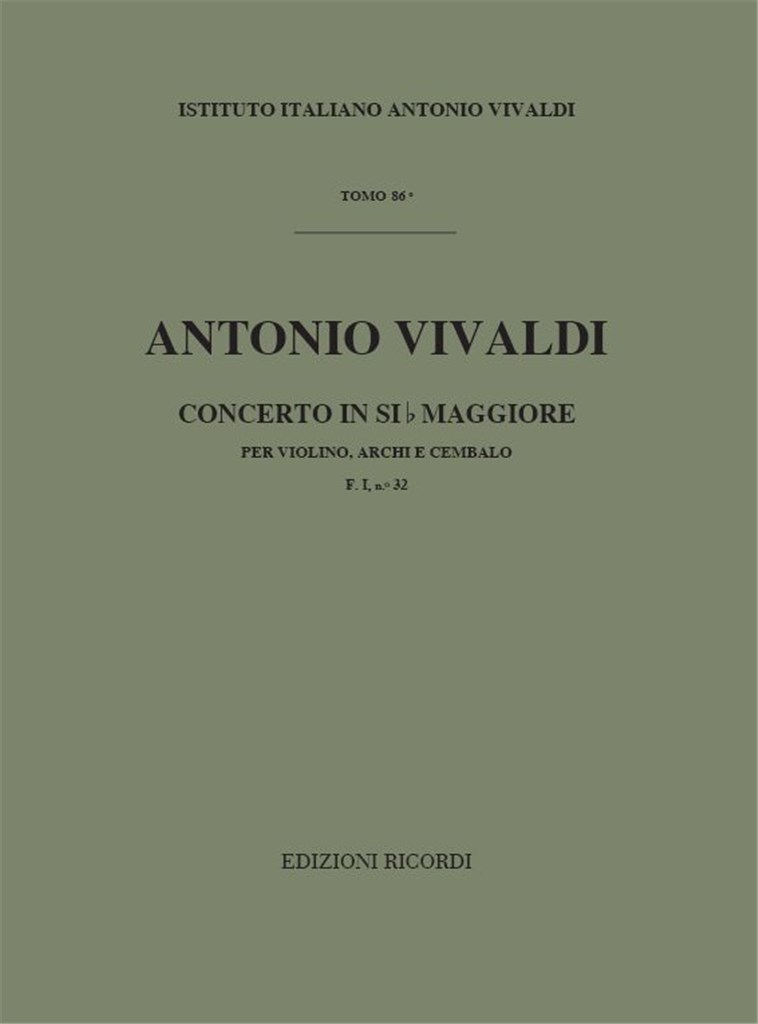 Concerti Per Vl., Archi E B.C.: In Si Bem. Rv 375